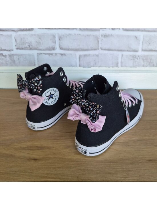 Converse Shoes - ⭐Converse Chuck Taylor Floral 2 Bows Hi Sz 9.5 Women's Shoes Black Pink A19824F